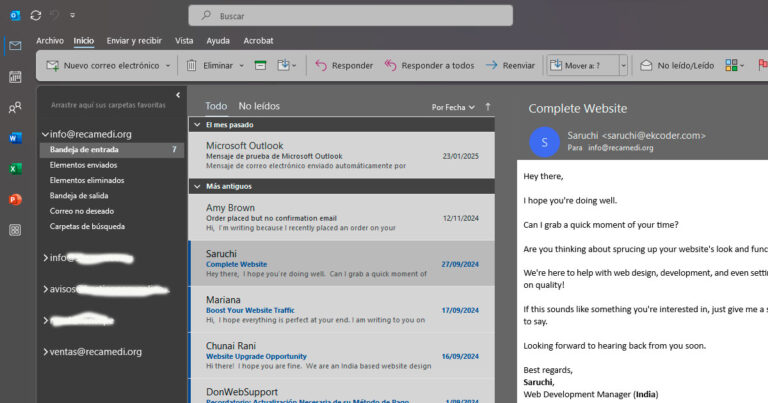 Configurar Microsoft Outlook con tu correo corporativo en RECAMEDI